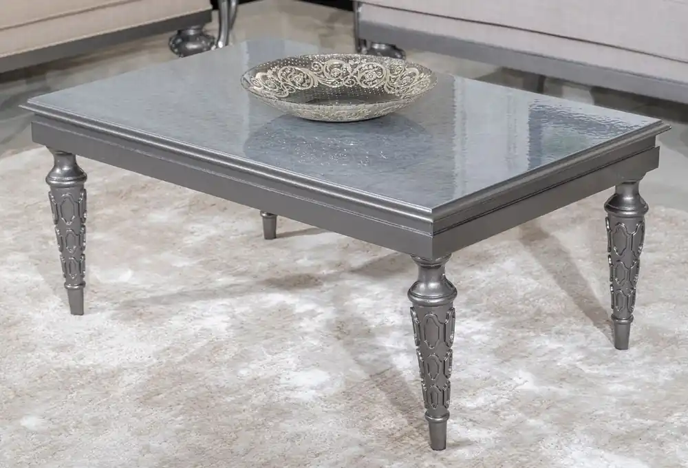 Geprüft Casa Padrino Luxus Barock Couchtisch Grau - Rechteckiger Massivholz Wohnzimmertisch im Barockstil - Barock Möbel - Luxus Möbel im Barockstil - Barock Einrichtung - Edel & Prunkvoll