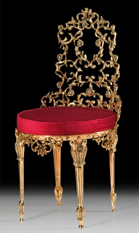 Billig Casa Padrino Luxus Barock Esszimmer Stuhl Bordeauxrot / Gold - Handgefertigter Bronze Stuhl mit edlem Samtstoff - Barock Möbel - Luxus Esszimmer Möbel im Barockstil