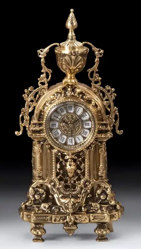 Top-Preis Casa Padrino Luxus Barock Tischuhr Gold 20 x H. 36 cm - Handgefertigte Bronze Uhr im Barockstil - Barock Schreibtischuhr - Barock Schreibtisch Deko - Barock Deko Accessoires - Barockstil Uhren