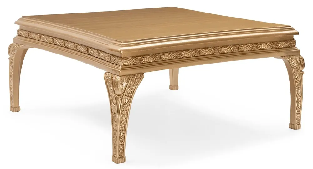 Casa Padrino Luxus Barock Couchtisch Gold - Quadratischer Barockstil Wohnzimmertisch - Barockstil Wohnzimmer Möbel - Handgefertigte Barock Möbel - Luxus Möbel im Barockstil - Edel & Prunkvoll Highlight
