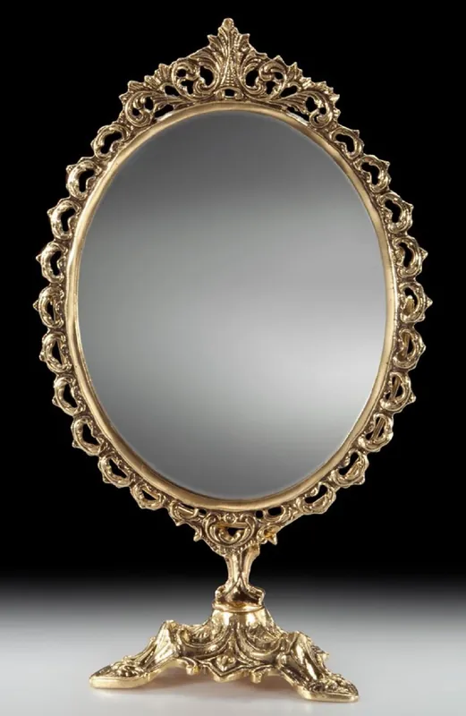 Bestseller Casa Padrino Luxus Barock Schminkspiegel Gold 26 x H. 44 cm - Handgefertigter Barockstil Bronze Tischspiegel - Kosmetikspiegel - Barock Deko Accessoires - Edel & Prunkvoll