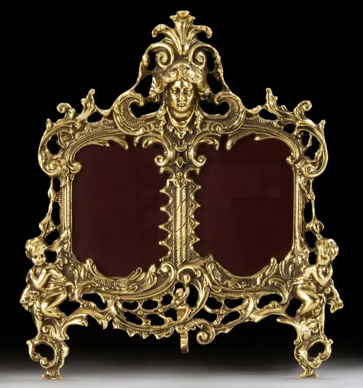 Neu Casa Padrino Luxus Barock Doppel Bilderrahmen Gold 28 x H. 33 cm - Handgefertigter Barockstil Bronze Bilderrahmen - Barock Deko Accessoires - Edel & Prunkvoll