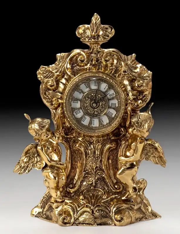 Direkt Vom Hersteller Casa Padrino Luxus Barock Tischuhr Gold 25 x H. 32 cm - Handgefertigte Bronze Uhr im Barockstil - Barock Schreibtischuhr - Barock Schreibtisch Deko - Barock Deko Accessoires - Barockstil Uhren