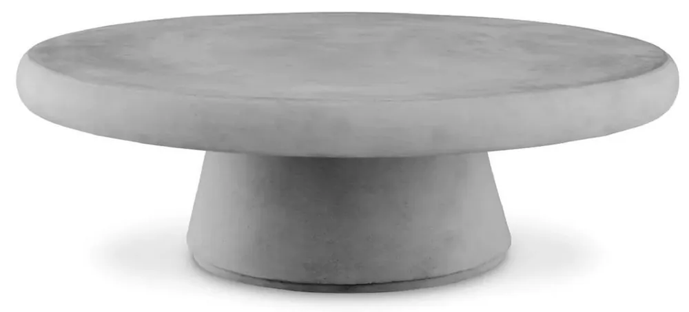 Markenware Casa Padrino Luxus Gartentisch Grau Ø 100 x H. 32 cm - Runder Garten Couchtisch aus glasfaserverstärktem Beton - Garten & Terrassen Möbel - Luxus Qualität