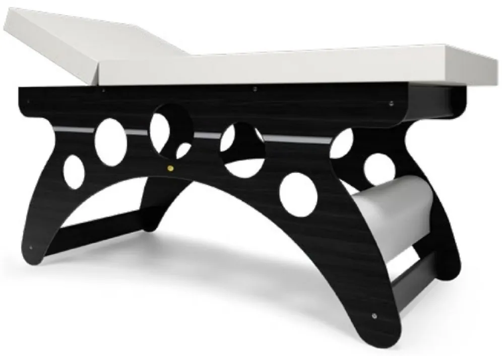 Casa Padrino Luxus Massageliege Schwarz / Weiß 190 x 70 x H. 77 cm - Handgefertigte Massageliege mit verstellbarer Kopfstütze - Luxus Qualität - Made in Italy Direktkauf