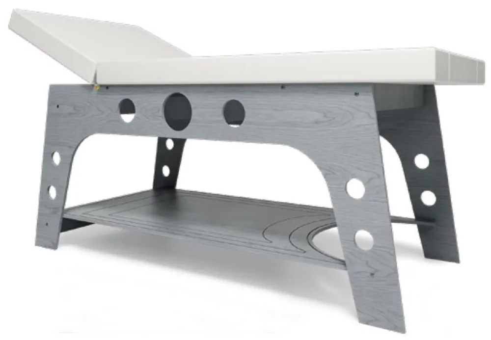 Schnäppchen Casa Padrino Luxus Massageliege Grau / Weiß 190 x 70 x H. 77 cm - Handgefertigte Massageliege mit verstellbarer Kopfstütze - Luxus Qualität - Made in Italy