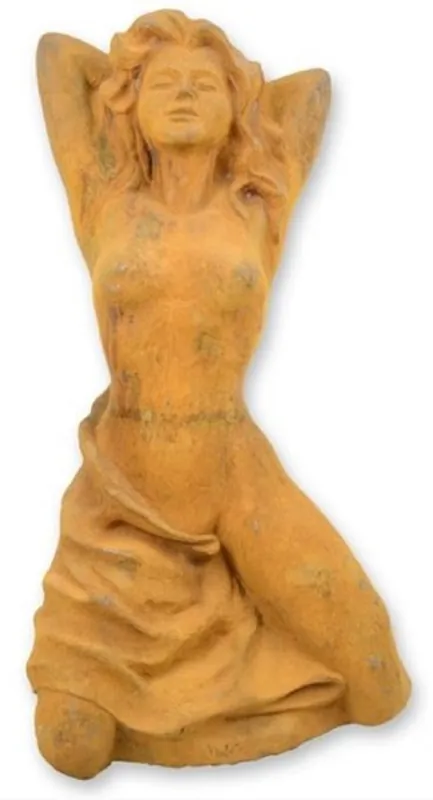 Casa Padrino Jugendstil Garten Deko Skulptur Rost H. 72,6 cm - Elegante Garten Deko Metall Figur - Barock & Jugendstil Garten Deko Accessoires - Garten Deko Metall Skulpturen Bestseller