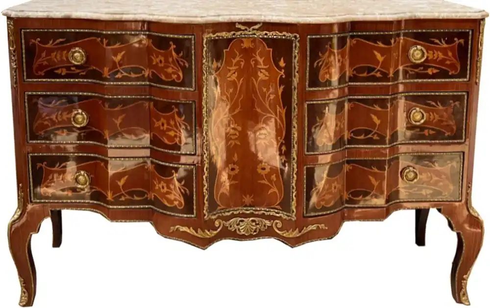 Solange Der Vorrat Reicht Casa Padrino Barock Kommode Braun / Gold / Creme 138 x 50 x H. 88 cm - Handgefertigte Massivholz Kommode mit 6 Schubladen und Marmorplatte