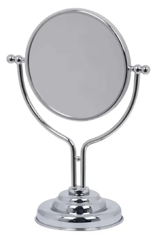 Preisknaller Casa Padrino Luxus Kosmetik Tischspiegel Silber 22,5 x 13 x H. 31 cm - Runder verstellbarer Badezimmer Schmink Spiegel - Badezimmer Accessoires - Luxus Qualität - Made in Italy
