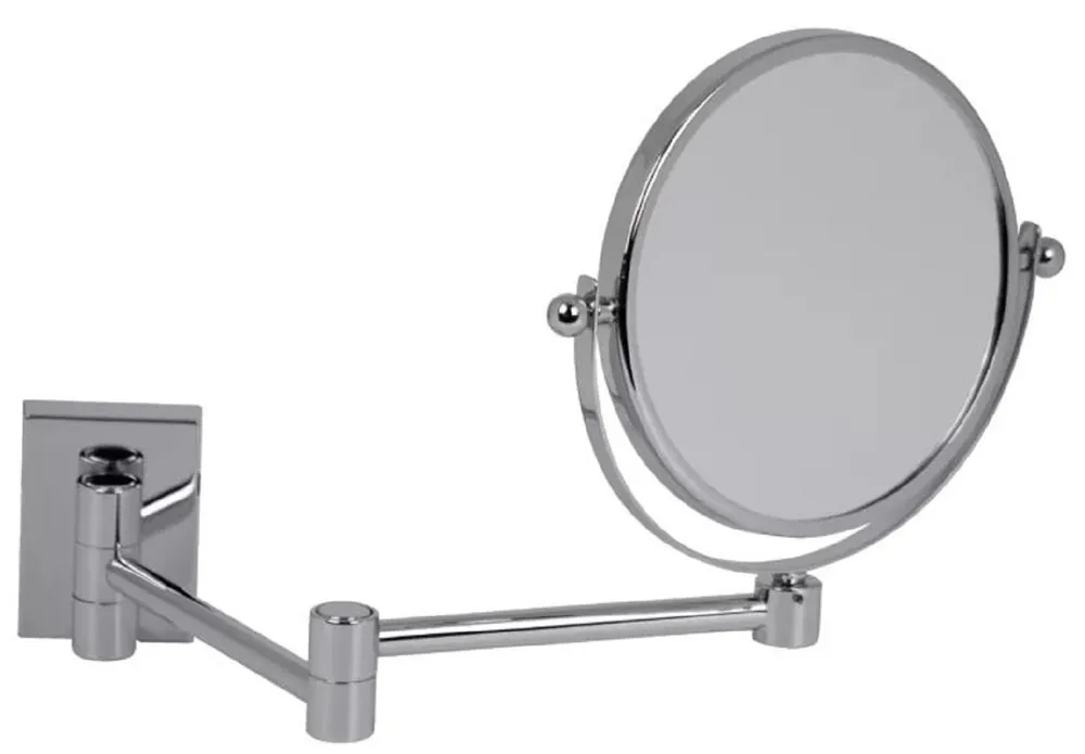 Casa Padrino Luxus Kosmetik Spiegel Silber Ø 16 x 40 x H. 25 cm - Verstellbarer Kosmetik Wandspiegel - Badezimmer Schmink Spiegel - Badezimmer Accessoires - Luxus Qualität - Made in Italy Nur Für Kurze Zeit
