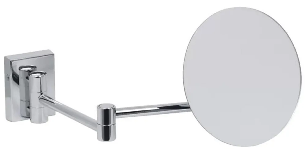 Casa Padrino Luxus Kosmetik Spiegel Silber Ø 15 x 38 x H. 17 cm - Verstellbarer Kosmetik Wandspiegel - Badezimmer Schmink Spiegel - Badezimmer Accessoires - Luxus Qualität - Made in Italy Echt