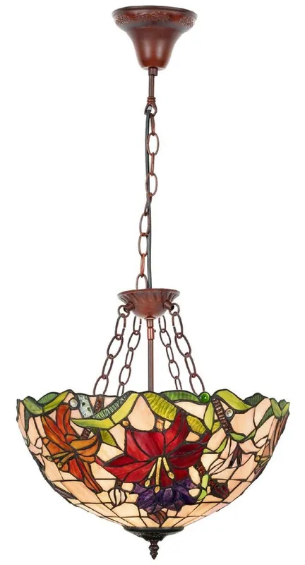 Neue Kollektion Casa Padrino Luxus Tiffany Hängeleuchte Mehrfarbig / Braun Ø 40 x H. 85 cm - Art Deco Tiffany Hängelampe - Wohnzimmer Hängeleuchte - Deko Hängeleuchte - Luxus Tiffany Leuchten - Art Deco Leuchten