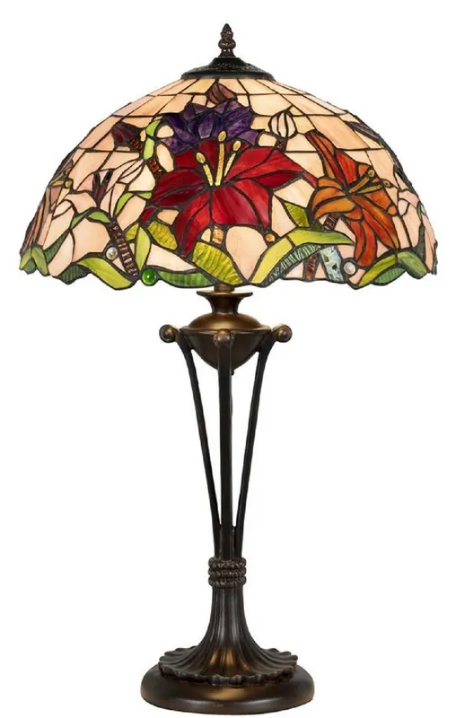Preiswert Casa Padrino Luxus Tiffany Tischleuchte Mehrfarbig Ø 40 x H. 64 cm - Runde Tiffany Schreibtischleuchte - Luxus Interior - Luxus Leuchten - Tiffany Leuchten