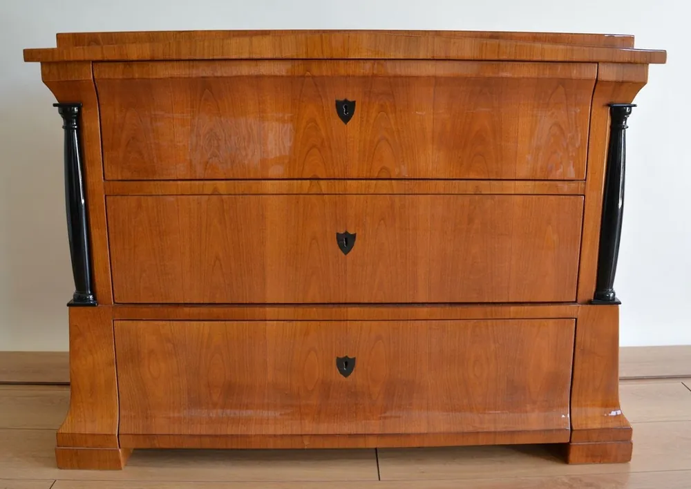 Mega-Angebot Casa Padrino Luxus Biedermeier Massivholz Kommode mit 3 Schubladen Braun / Schwarz 100 x 60 x H. 80 cm - Schlafzimmer Kommode - Massivholz Möbel - Schlafzimmer Möbel - Biedermeier Möbel