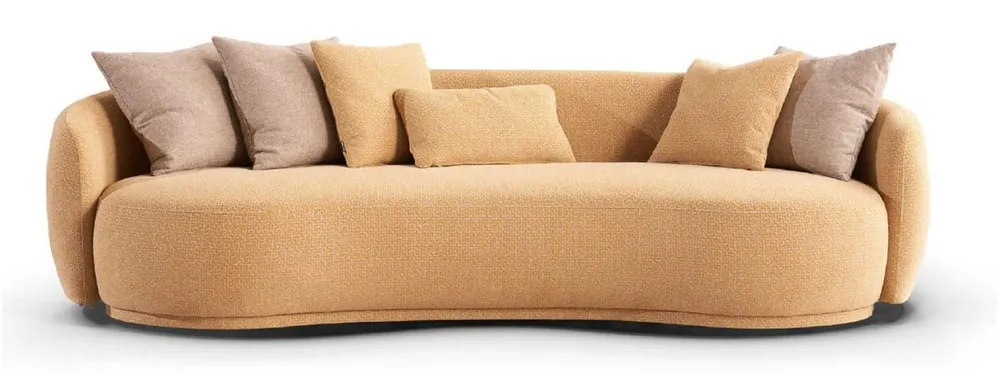 Casa Padrino Luxus 4er Sofa Orange 270 x 97 x H. 76 cm - Wohnzimmer Sofa - Hotel Sofa - Wohnzimmer Möbel - Hotel Möbel - Luxus Möbel - Luxus Einrichtung - Wohnzimmer Einrichtung Neue Ware