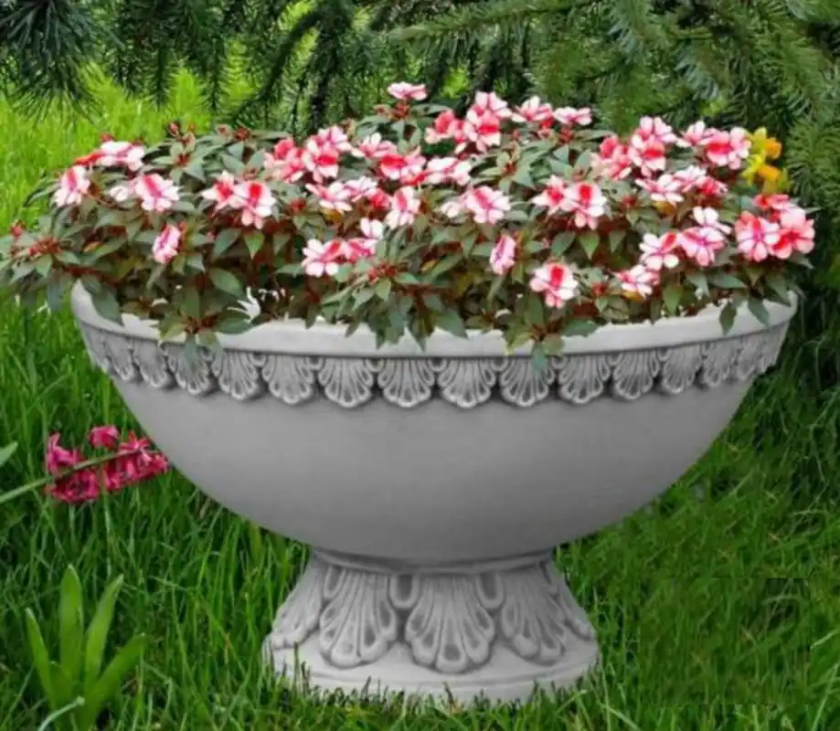 Top-Angebot Casa Padrino Barock Garten Deko Blumentopf Grau Ø 60 x H. 35 cm - Runder Pflanzentopf im Barockstil - Barock Garten Deko - Barock Terrassen Deko - Barock Deko Accessoires