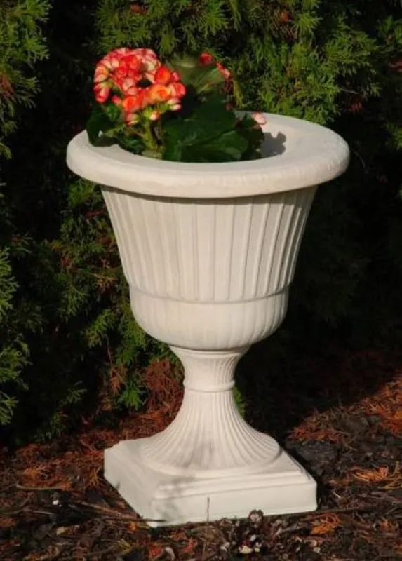Top-Seller Casa Padrino Barock Garten Deko Blumentopf Weiß Ø 39 x H. 52 cm - Runder Pflanzentopf im Barockstil - Barock Garten Deko - Barock Terrassen Deko - Barock Deko Accessoires