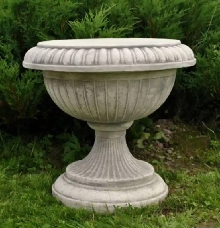 Casa Padrino Barock Garten Deko Blumentopf Grau Ø 50 x H. 43 cm - Runder Pflanzentopf im Barockstil - Barock Garten Deko - Barock Terrassen Deko - Barock Deko Accessoires Jetzt Bestellen