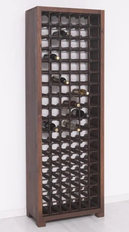 Must-Have Casa Padrino Landhausstil Massivholz Weinschrank Braun / Schwarz 68 x 35 x H. 200 cm - Massivholz Weinregal im Landhausstil - Massivholz Bar Möbel - Landhausstil Bar Möbel