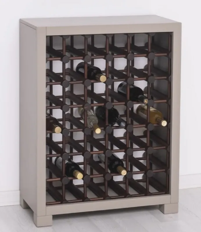 Abverkauf Casa Padrino Landhausstil Massivholz Weinschrank Grau / Dunkelbraun / Schwarz 68 x 35 x H. 68 cm - Massivholz Weinregal im Landhausstil - Massivholz Bar Möbel - Landhausstil Bar Möbel