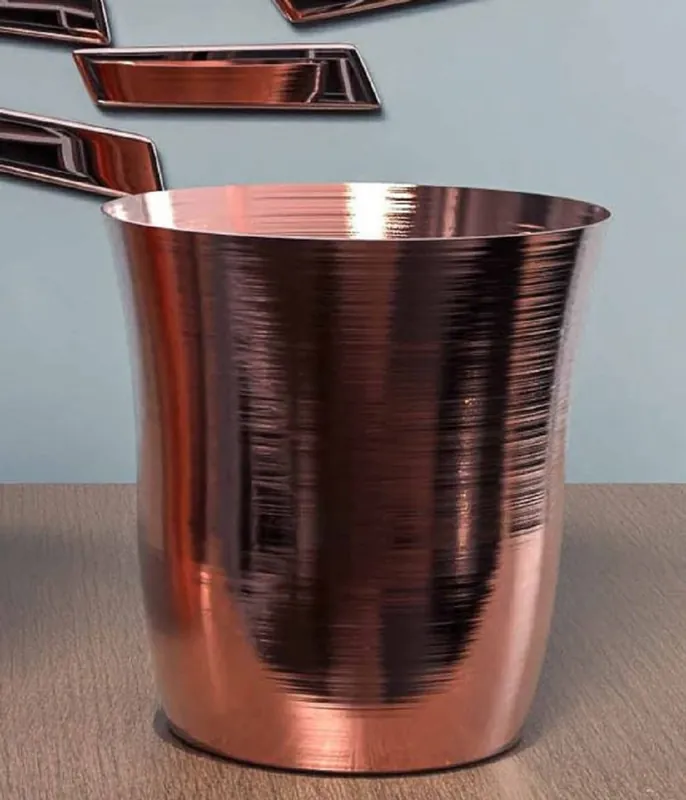 Casa Padrino Luxus Kupfer Champagnerkühler Ø 18 x H. 19 cm - Runder Weinkühler - Sektkühler - Gastronomie Accessoires - Restaurant Accessoires - Hotel Accessoires - Luxus Qualität Online Kaufen