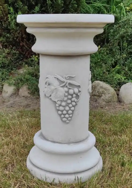 Preisknaller Casa Padrino Barock Säule Grau Ø 30 x H. 51 cm - Prunkvolle Gartensäule im Barockstil - Gartendeko Stein Säule - Barock Garten & Terrassen Deko Accessoires