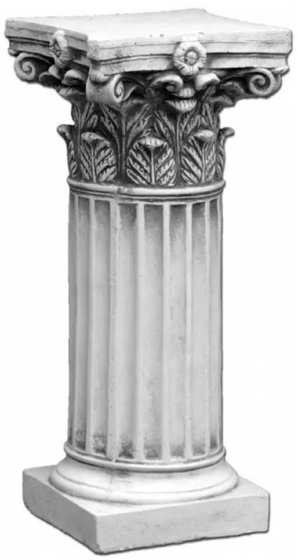 Casa Padrino Barock Säule Grau H. 46 cm - Prunkvolle Gartensäule im Barockstil - Gartendeko Stein Säule - Barock Garten & Terrassen Deko Accessoires Aktuell