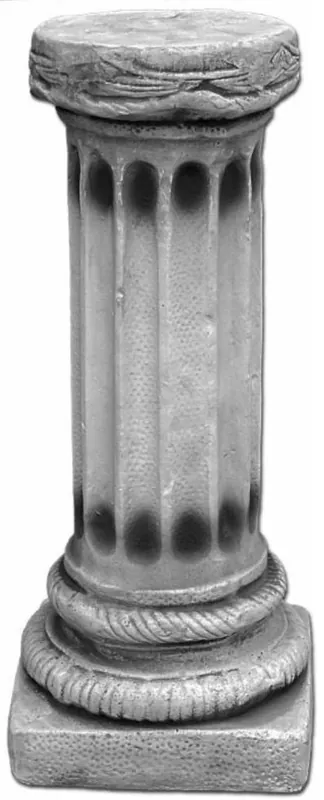 Casa Padrino Barock Säule Grau 19 x 19 x H. 47 cm - Prunkvolle Gartensäule im Barockstil - Gartendeko Stein Säule - Barock Garten & Terrassen Deko Accessoires Preisreduziert