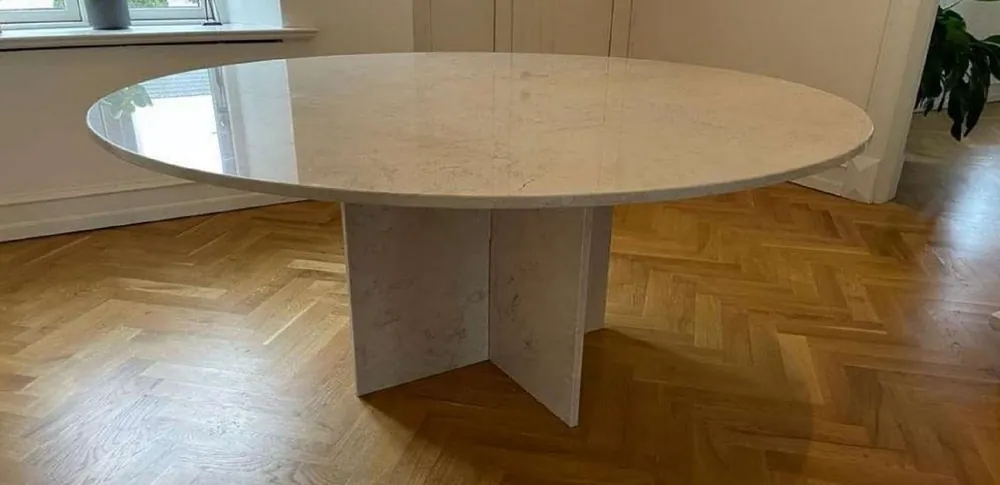 Bestpreis Casa Padrino Luxus Esstisch Beige Ø 150 x H. 72 cm - Runder Travertin Naturstein Esszimmertisch - Esszimmer Möbel - Travertin Möbel - Luxus Möbel - Luxus Einrichtung