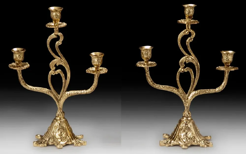 Casa Padrino Luxus Barock Kerzenhalter Set Gold 26 x H. 36 cm - Handgefertigte Barockstil Bronze Kerzenständer - Barock Deko Accessoires - Barock Interior - Barock Möbel - Edel & Prunkvoll Solange Der Vorrat Reicht