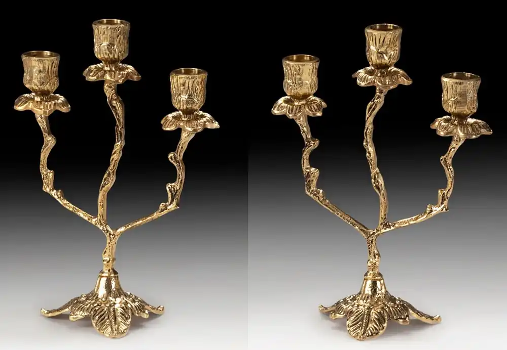 Casa Padrino Luxus Barock Kerzenhalter Set Gold 17 x H. 26 cm - Handgefertigte Barockstil Bronze Kerzenständer - Barock Deko Accessoires - Barock Interior - Barock Möbel - Edel & Prunkvoll Top-Seller