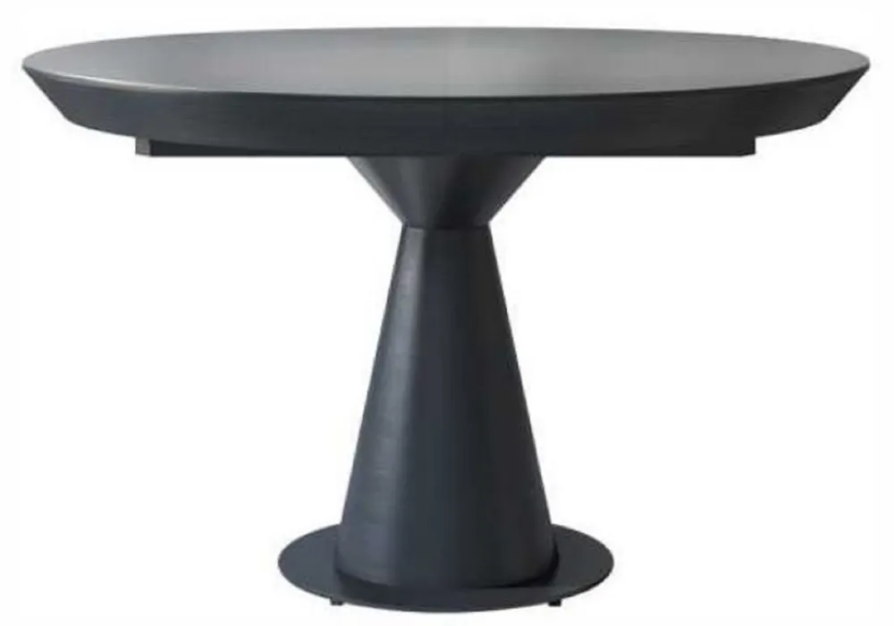 Abverkauf Casa Padrino Luxus Art Deco Esstisch Matt Schwarz 125-175 x 125 x H. 78 cm - Ausziehbarer Massivholz Küchentisch mit runder Tischplatte - Esszimmer Möbel - Art Deco Möbel - Luxus Möbel
