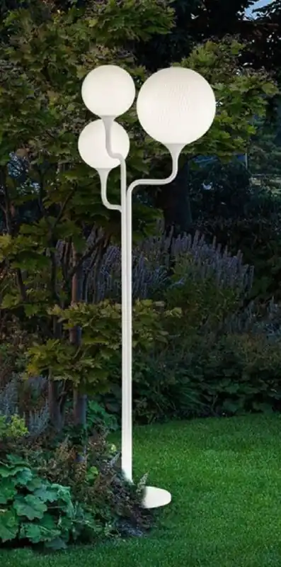 Casa Padrino Luxus Außenstehleuchte Weiß 52 x 45 x H. 170 cm - Elegante Gartenlaterne - Gartenbeleuchtung - Außenbeleuchtung - Luxus Qualität - Made in Italy Direkt Vom Hersteller