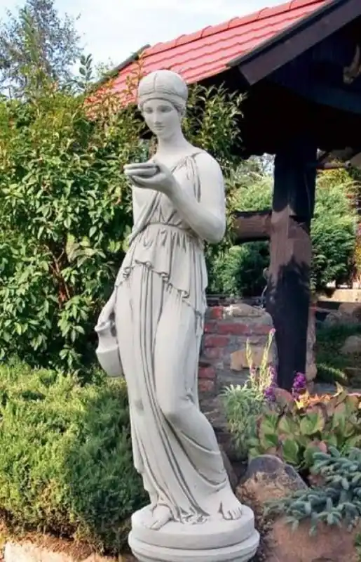 Sonderangebot Casa Padrino Jugendstil Garten Deko Skulptur Grau H. 165 cm - Elegante Garten Deko Stein Figur - Barock & Jugendstil Garten Deko Accessoires - Garten Deko Stein Skulpturen