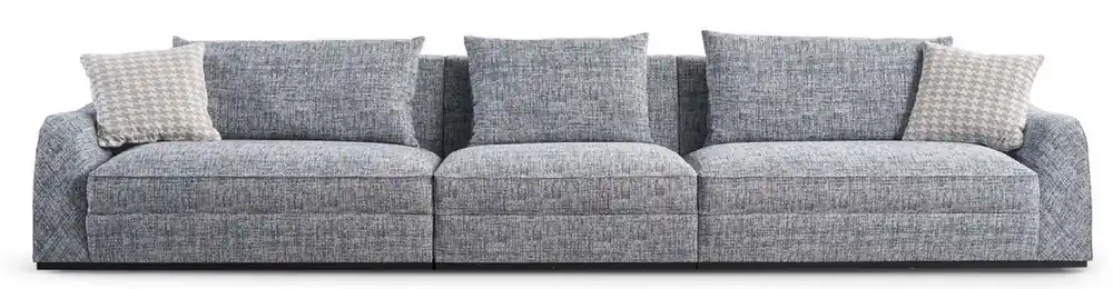 Finale Aktion Casa Padrino Luxus Sofa Blau / Grau / Schwarz 308 x 106 x H. 83 cm - Wohnzimmer Sofa - Hotel Sofa - Wohnzimmer Möbel - Wohnzimmer Einrichtung - Hotel Möbel - Luxus Möbel - Luxus Einrichtung