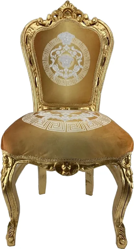 Jetzt Bestellen Casa Padrino Barock Esszimmer Stuhl Gold Muster / Gold - Handgefertigter Antik Stil Massivholz Stuhl - Barock Esszimmer Möbel