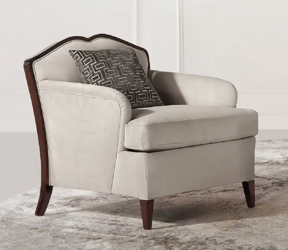 Casa Padrino Luxus Art Deco Sessel Grau / Dunkelbraun - Handgefertigter Wohnzimmer Sessel - Wohnzimmer Möbel - Art Deco Möbel - Luxus Möbel - Luxus Qualität - Made in Italy Sale