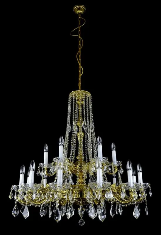 Solange Der Vorrat Reicht Casa Padrino Luxus Barock Kronleuchter Gold Ø 95 x H. 95 cm - Prunkvoller Messing Kronleuchter mit böhmischen Kristallglas - Barock Möbel - Edel & Prunkvoll