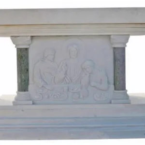 Casa Padrino Luxus Barock Altar Weiß / Grün 250 x 100 x H. 80 cm - Prunkvoller Marmor Altar - Luxus Marmor Möbel im Barockstil - Edel & Prunkvoll Solange Der Vorrat Reicht
