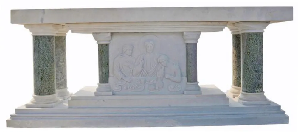 Casa Padrino Luxus Barock Altar Weiß / Grün 250 x 100 x H. 80 cm - Prunkvoller Marmor Altar - Luxus Marmor Möbel im Barockstil - Edel & Prunkvoll Solange Der Vorrat Reicht