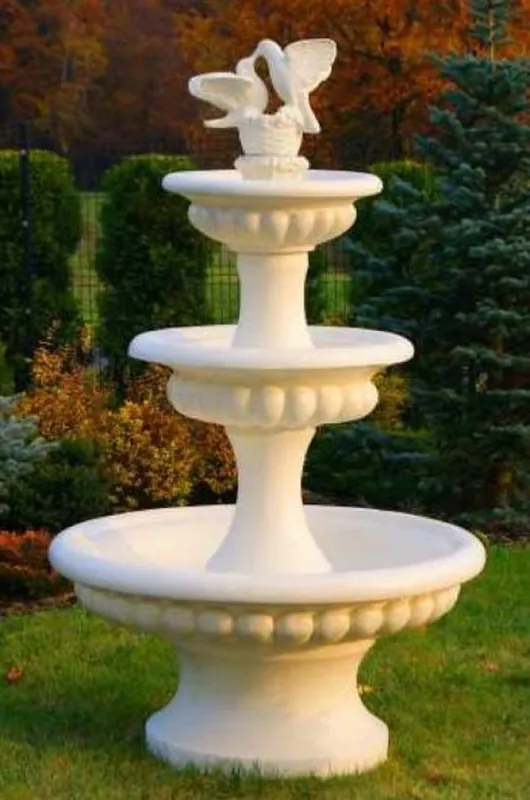 Knallerangebot Casa Padrino Barock Springbrunnen mit 2 dekorativen Tauben Sandfarben Ø 120 x H. 186 cm - Prunkvoller Gartenbrunnen im Barockstil - Runder Gartendeko Stein Brunnen - Barock Garten Deko Accessoires