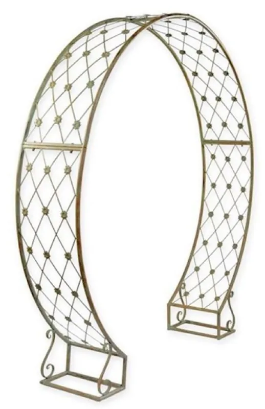 Online Kaufen Casa Padrino Jugendstil Rosenbogen Antik Grün 220 x 43 x H. 201 cm - Runder Metall Blumenbogen - Nostalgischer Pflanzenbogen - Barock & Jugendstil Garten Deko Accessoires