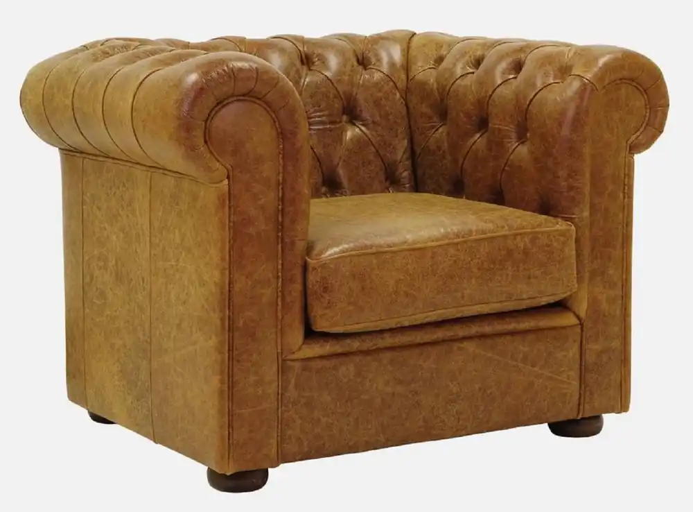 Finale Aktion Casa Padrino Luxus Chesterfield Leder Sessel Vintage Braun / Dunkelbraun 105 x 95 x H. 80 cm - Chesterfield Echtleder Wohnzimmer Sessel - Chesterfield Möbel - Echtleder Möbel - Luxus Möbel