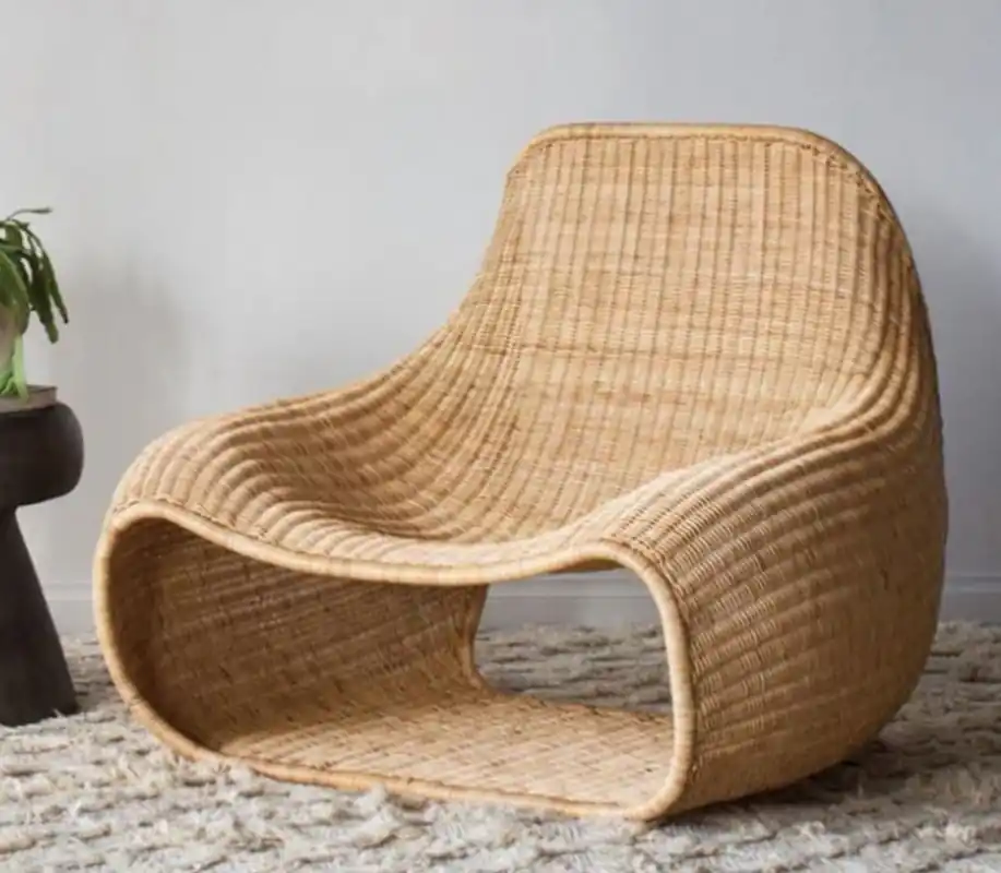 Casa Padrino Luxus Garten Sessel Naturfarben 104 x 89 x H. 85 cm - Rattan Sessel - Rattan Möbel - Garten & Terrassen Möbel - Luxus Qualität - Made in Italy Abverkauf