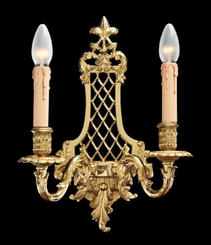Casa Padrino Luxus Barock Doppel Wandleuchte Französisches Gold 30 x 18 x H. 42 cm - Prunkvolle Wandlampe im Barockstil - Barock Leuchten - Luxus Qualität - Made in Italy Finale Aktion