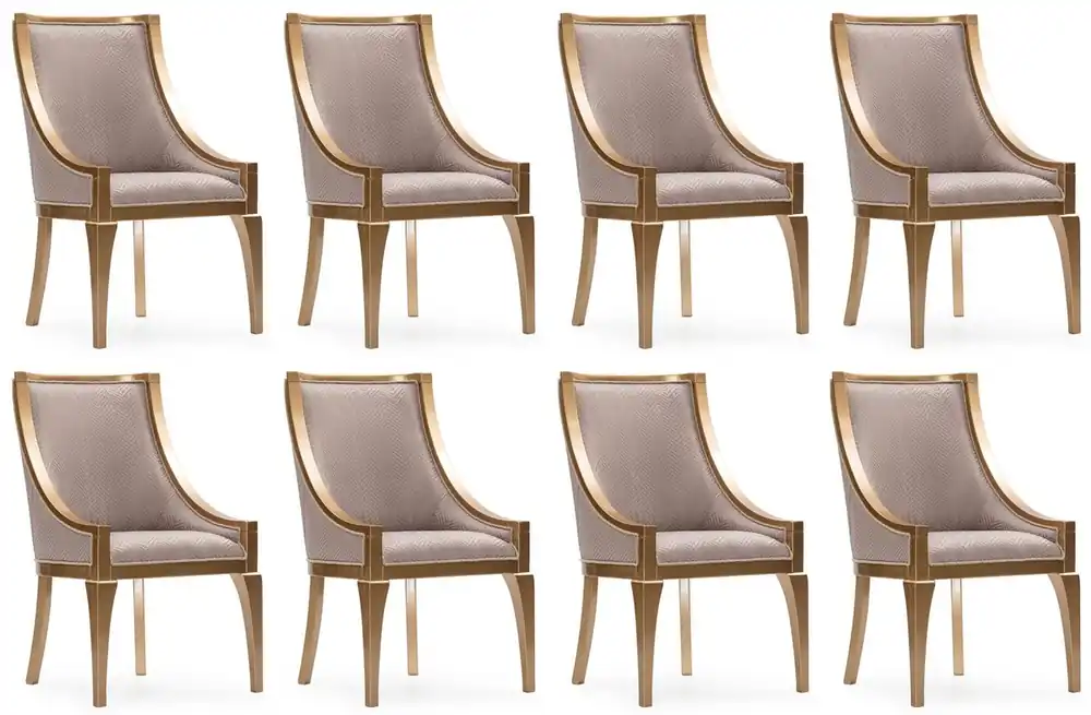 Nur Heute Casa Padrino Luxus Barock Esszimmer Stuhl 8er Set Grau / Gold - Barockstil Küchen Stühle - Prunkvolle Luxus Esszimmer Möbel im Barockstil - Barock Esszimmer Möbel - Edel & Prunkvoll