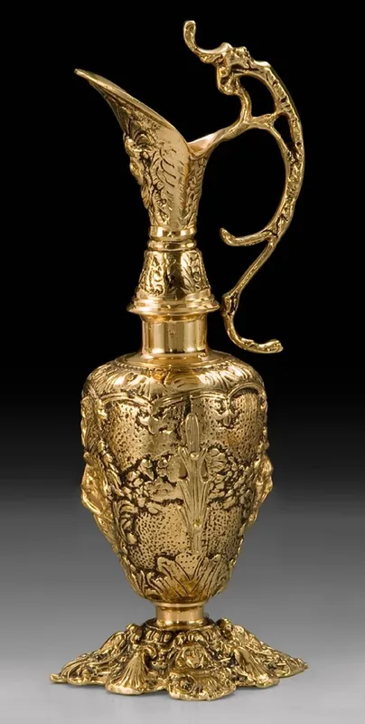 Casa Padrino Luxus Barock Vase in Weinkrug Form Gold 16 x H. 44 cm - Handgefertigte Bronze Blumenvase - Barock Deko Accessoires - Barock Interior - Barock Möbel - Edel & Prunkvoll Heißes Angebot