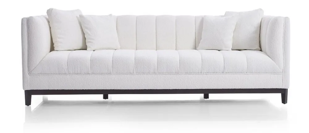 Super-Preis Casa Padrino Luxus Sofa Weiß / Schwarz 240 x 90 x H. 80 cm - Wohnzimmer Sofa - Hotel Sofa - Wohnzimmer Möbel - Hotel Möbel - Luxus Möbel - Luxus Einrichtung
