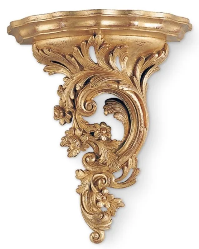 Casa Padrino Luxus Barock Wandkonsole Antik Gold - Prunkvolle Massivholz Wanddeko Konsole im Barockstil - Barock Wanddeko - Barock Möbel - Luxus Qualität - Made in Italy Sichere Zahlung