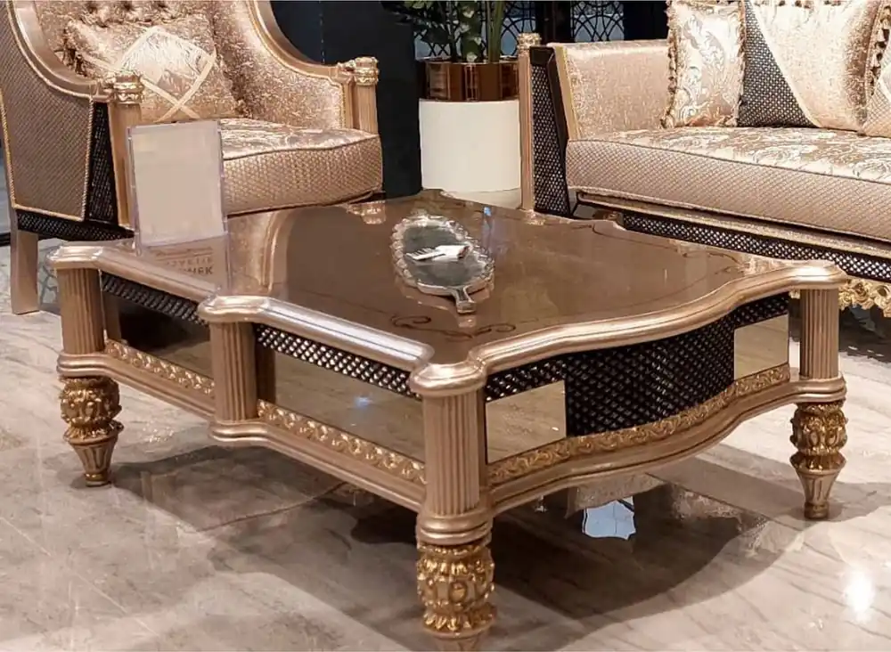 Casa Padrino Luxus Barock Couchtisch Grau / Schwarz / Gold - Handgefertigter Massivholz Wohnzimmertisch im Barockstil - Wohnzimmer Möbel im Barockstil - Barock Möbel - Edel & Prunkvoll Super-Preis